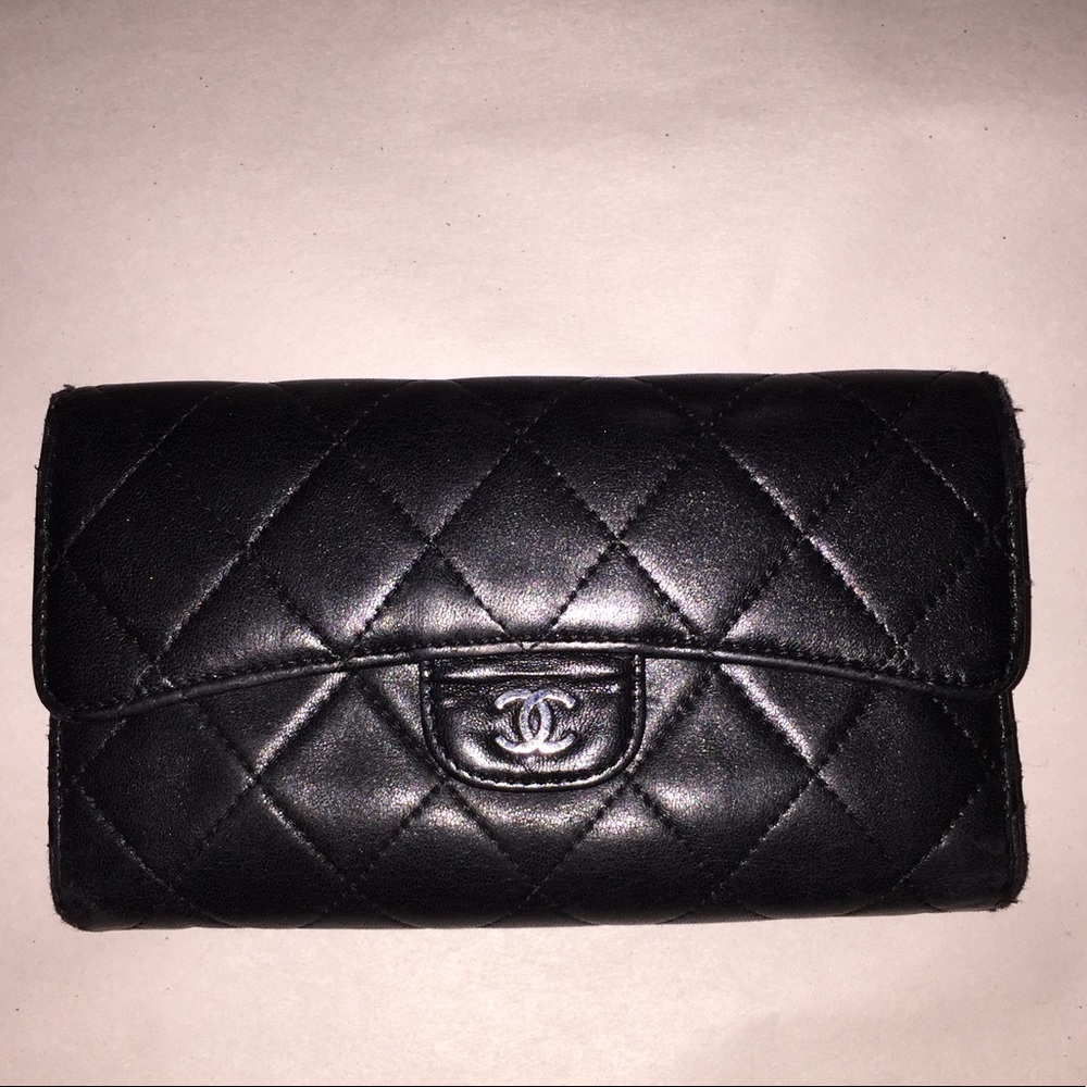 💚HP💚auth CHANEL classic flap CLUTCH wallet $1800